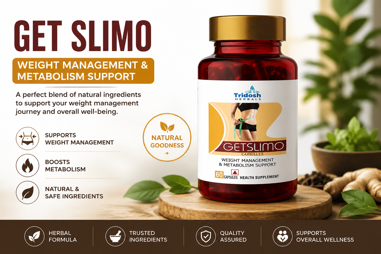 Lose Weight Naturally — Tridosh Herbals Get Slim Capsules