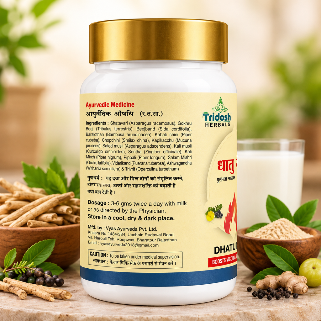 Tridosh Herbals Shuddh Shilajit + Dhatupaushtik Churna Combo | 25g Shilajit + Herbal Churna