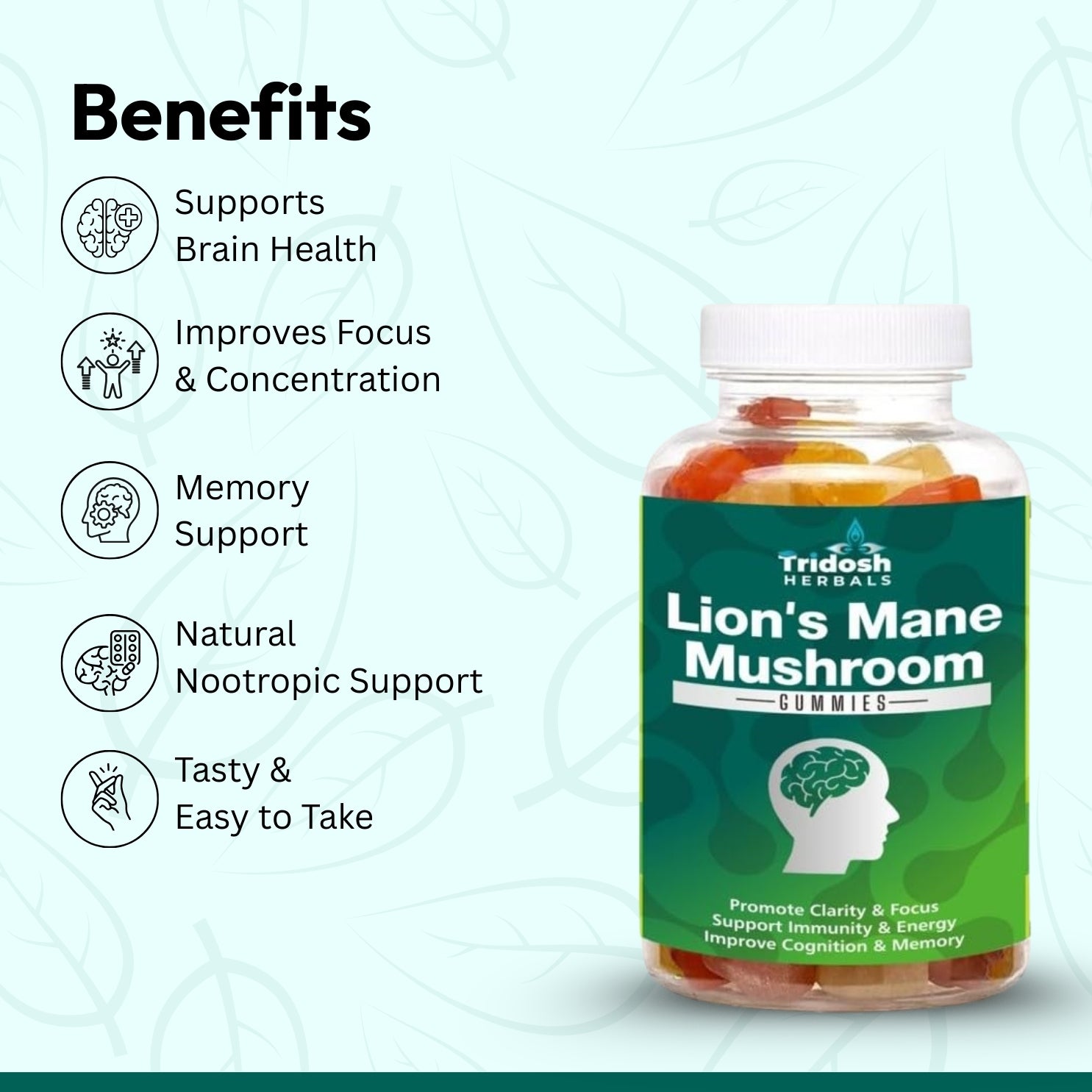 Tridosh herbals Lion's Mane Mushroom Gummies 