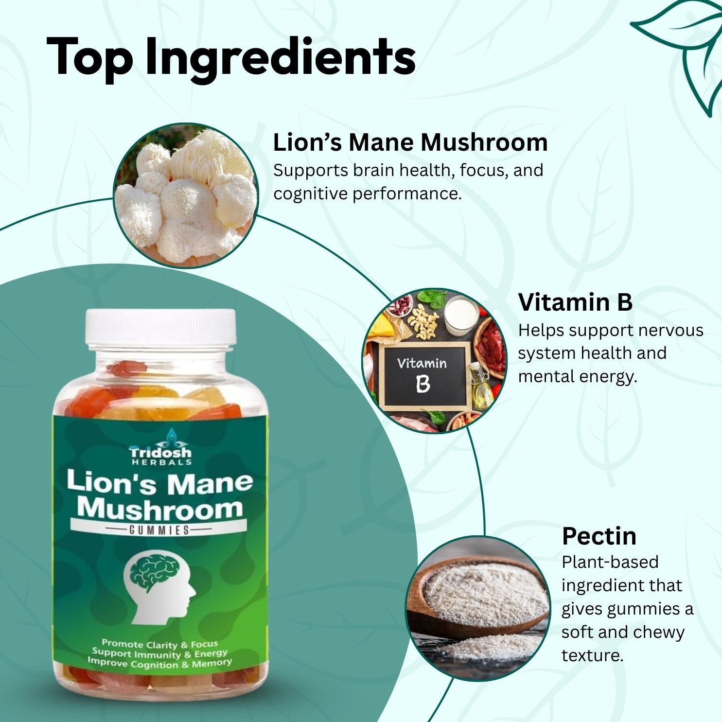 Tridosh herbals Lion's Mane Mushroom Gummies 