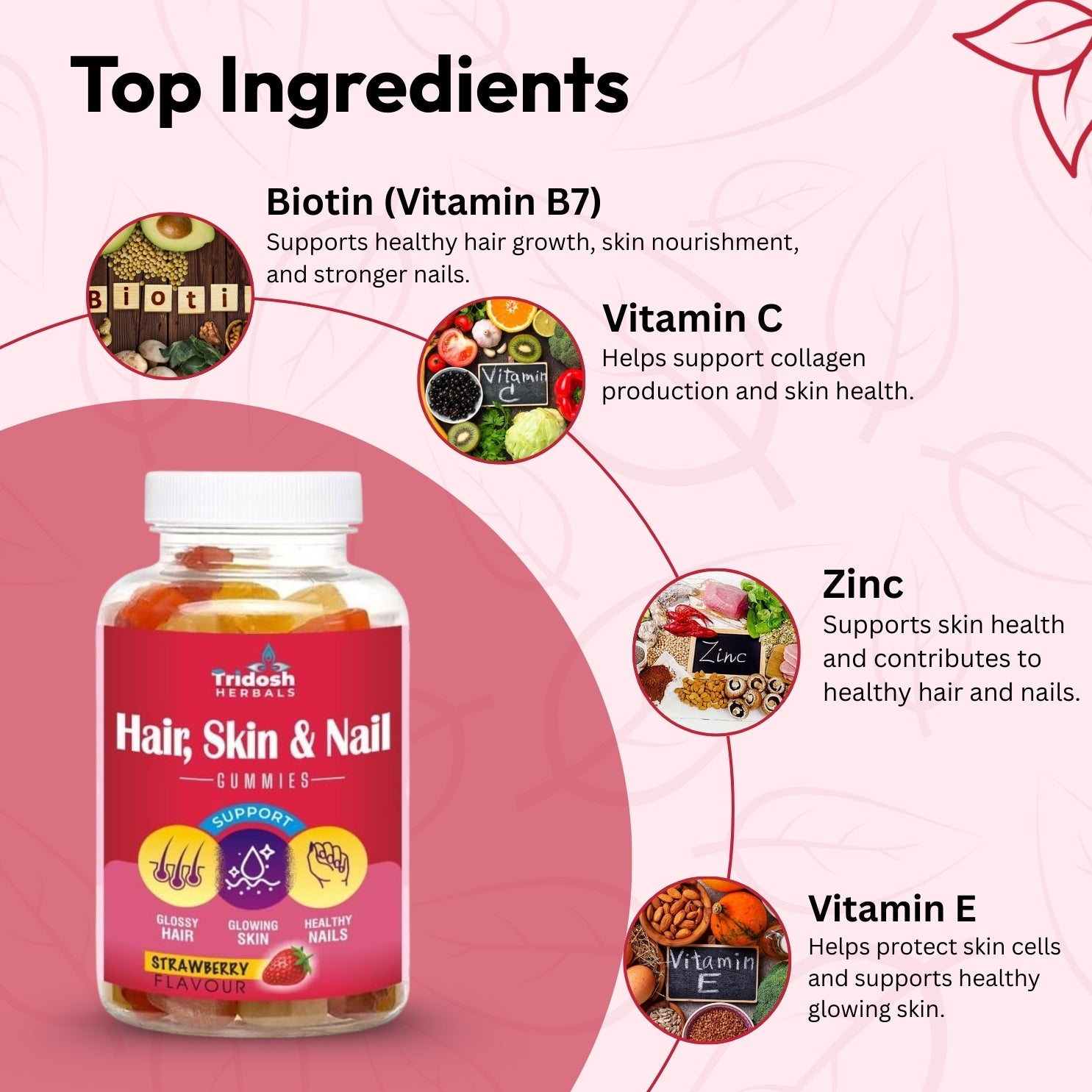 Tridosh herbals Hair, Skin & Nails Gummies